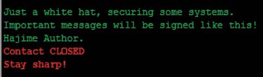 Hajime white-hat note left on infected devices