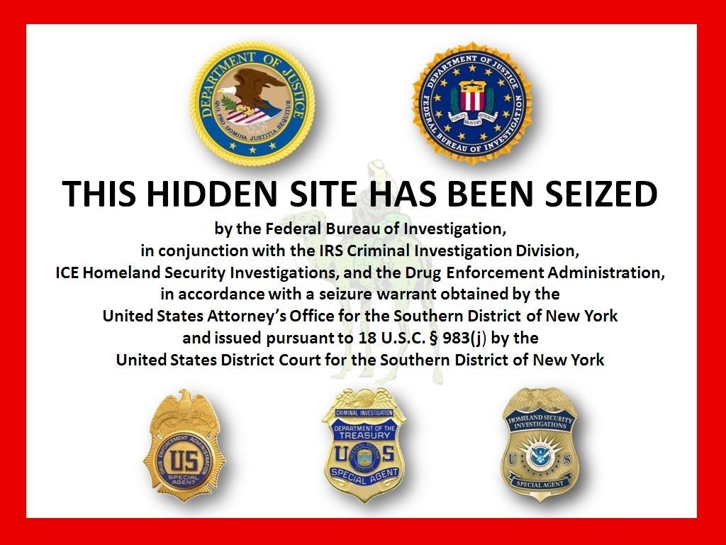 The FBI and HSI seizure notice that replaced the Silk Road homepage on October 2nd, 2013